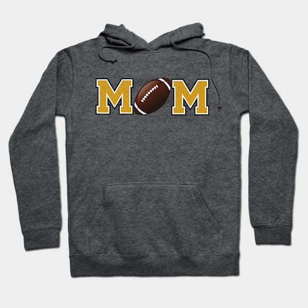 Football Mom Gold Hoodie by capesandrollerskates 